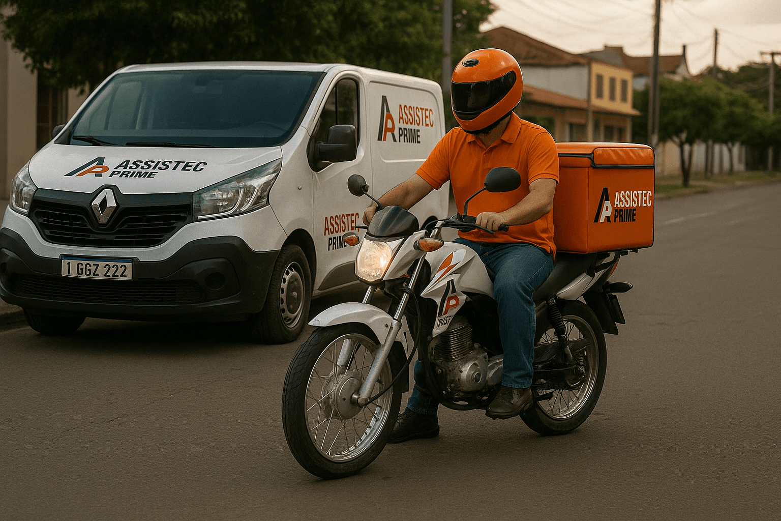 Frota da Assistec Prime - Van e moto para atendimento rápido em Recife